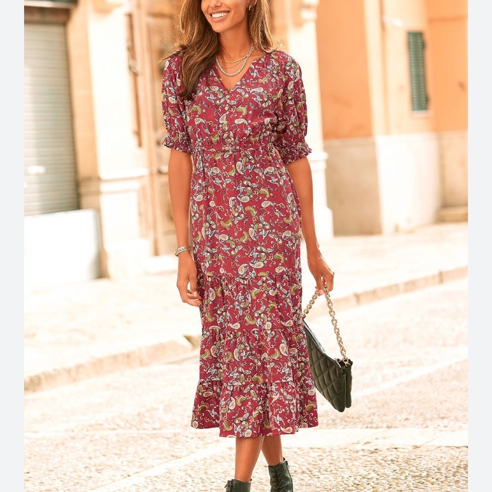 LASCANA Paisley V-neck Maxi Dress size 12
